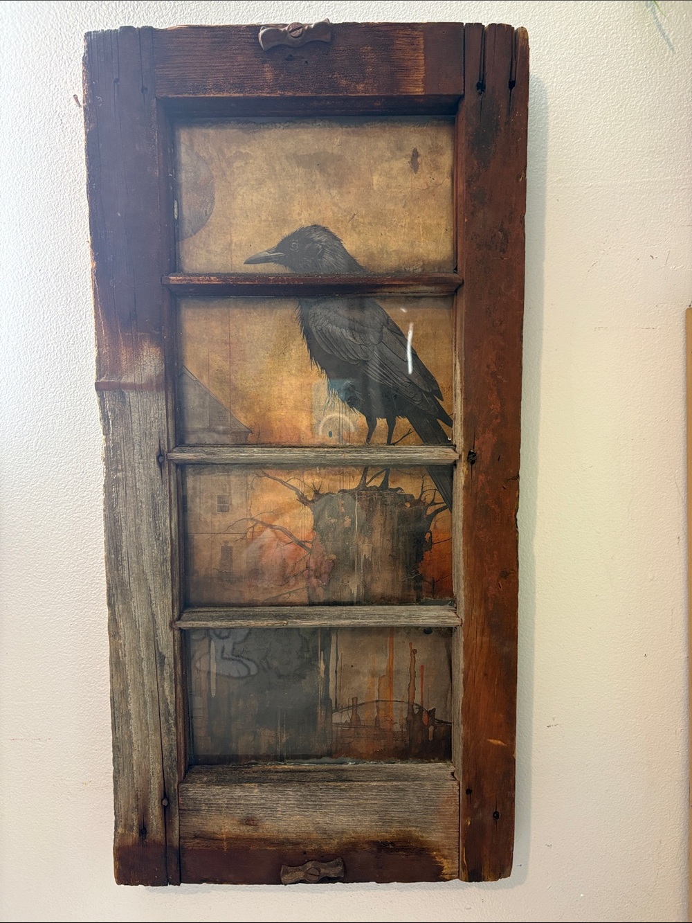 Rustic Crow Window Wall Art